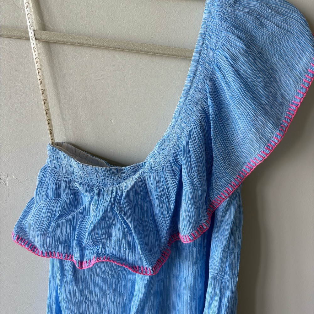 Lilly Pulitzer blue and pink one shoulder dress - Picture 2 of 5